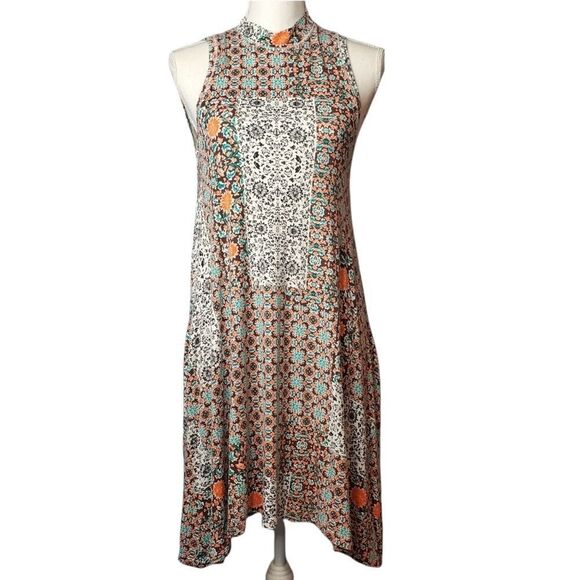 Maeve Lilt Swing Dress High Neck Print Mini Small - Picture 2 of 4